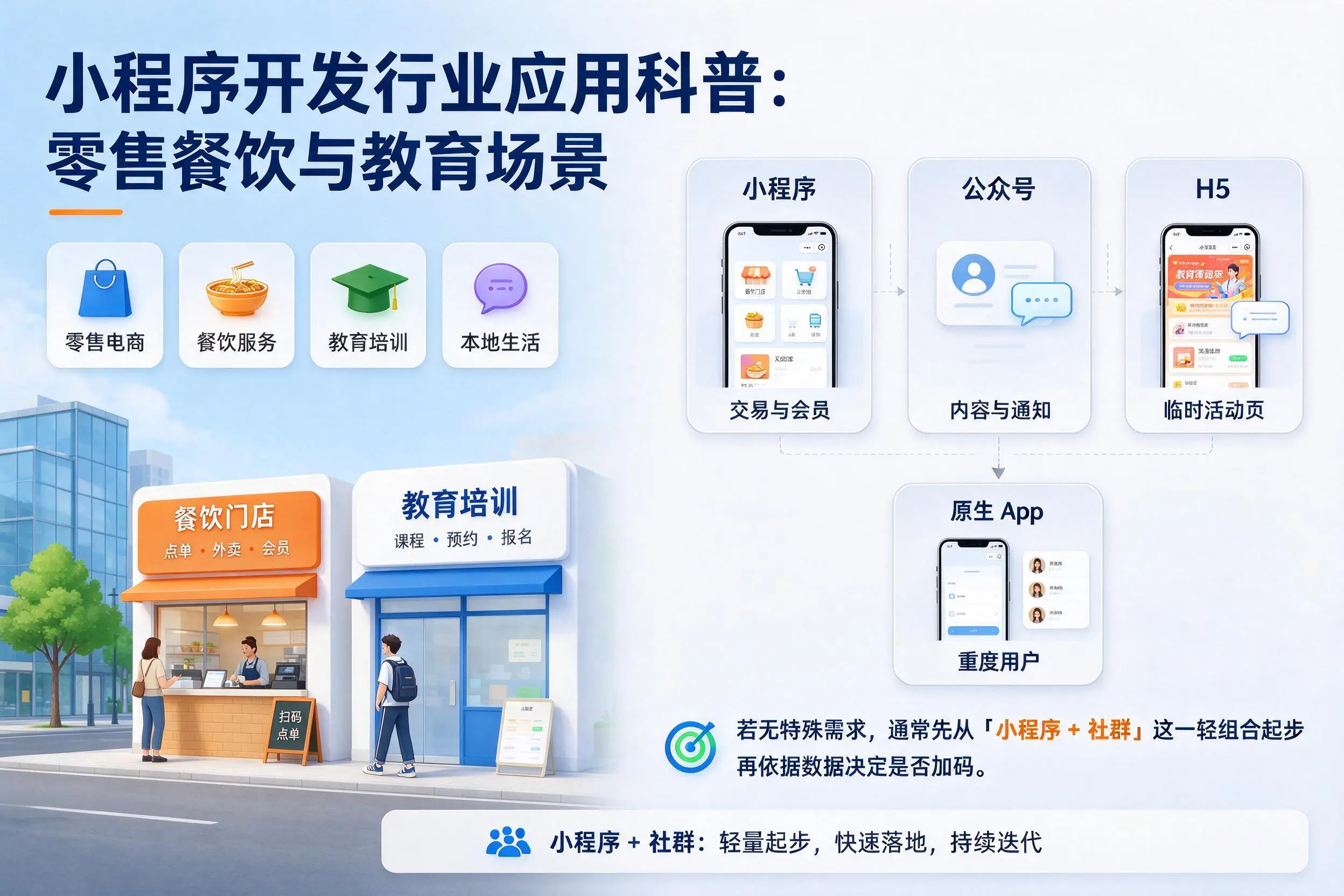 荆州小程序开发行业应用科普:零售餐饮与教育场景